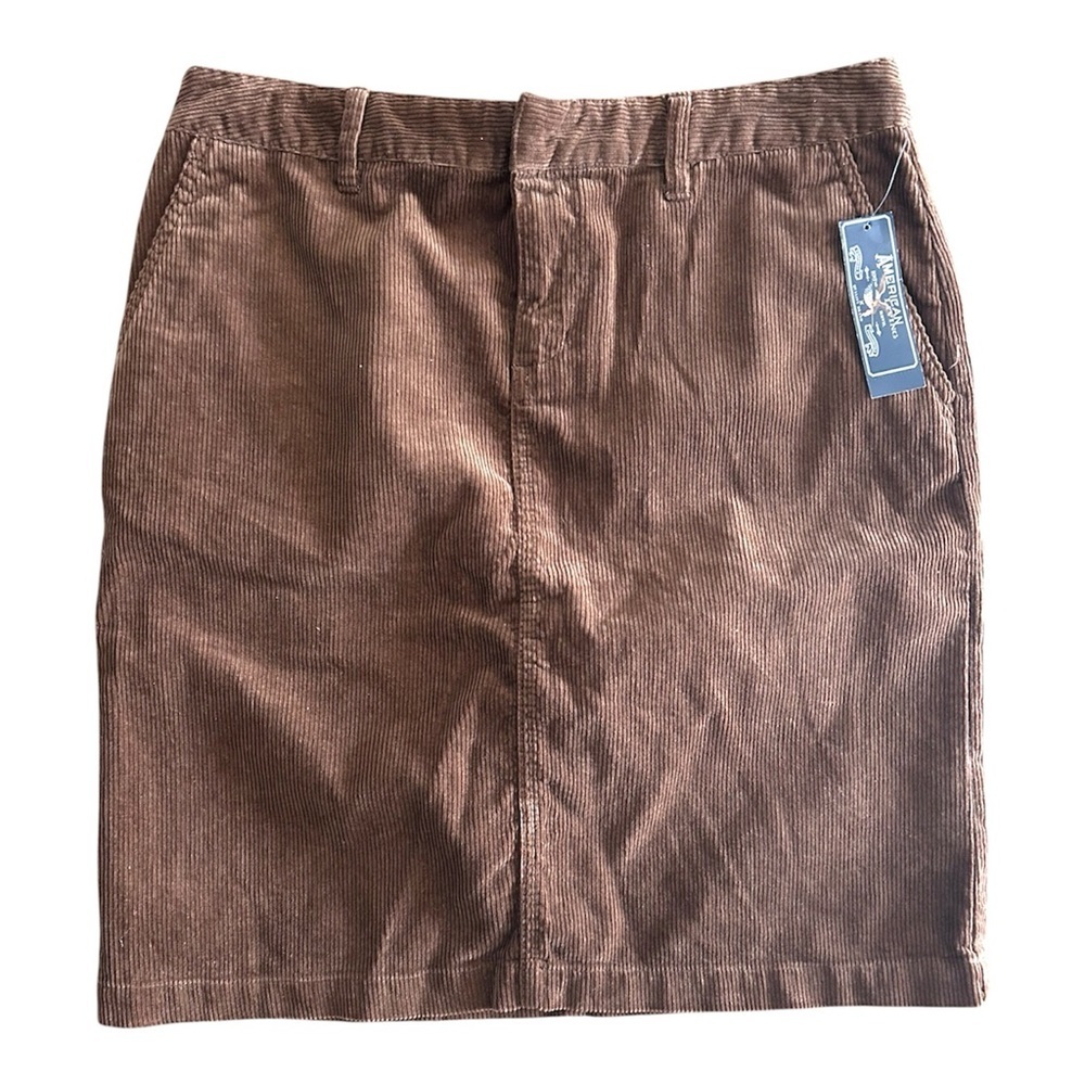 American Eagle Outfitters classic corduroy 5 pocket zip-up skirt brown Size 8